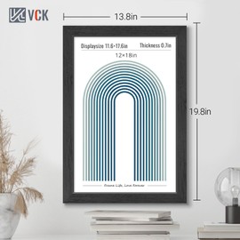 VCK 12x18 Frame Set of 3, black Wood Frames, Gallery Wall Decor Photo Frames for Wall Mounting Horizontally or Vertically