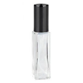 50ml/1.7oz Clear Glass Perfume Spray Bottle, Refillable Empty Atomizer Fine Mist Travel Bottle for Essential Oils & Cleaning, Black Sprayer