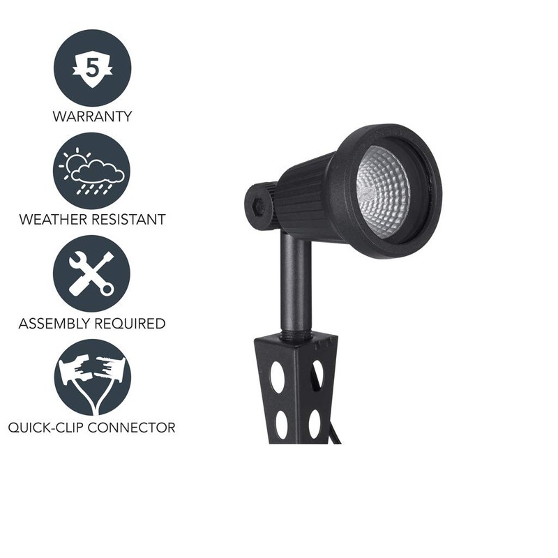 Sterno Home Ribbed Cast Aluminum Halogen Spotlight - Black Finish