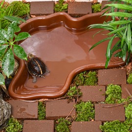 Reptile Bath Pool Large Water Bowl Reptiles Bath Pool for Turtles Large with a Manual Water Absorber for Reptiles such as Turtles, Lizards, Snakes etc.
