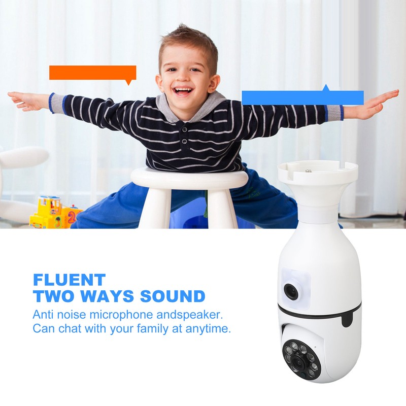 360 Degree Light Bulb Camera 1920 X 2160 Auto Tracking