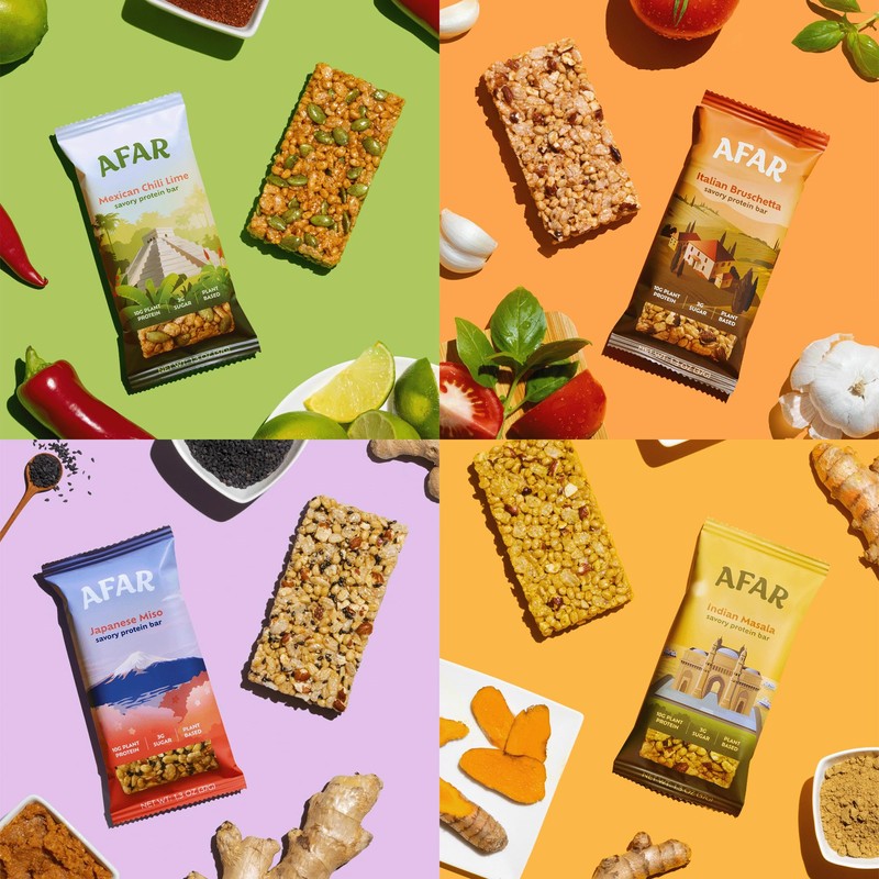 Afar Savory Protein Bars – Low Sugar, High Protein –