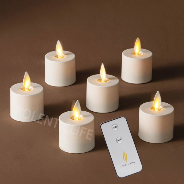 Luminara Moving Flicker Led Tea Lights with Timer for Wedding