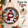 Christmas Snowman Hanging Ornament for Holiday Décor – 7.9-Inch Round