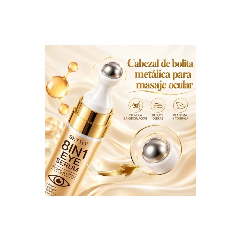 Suero Para Ojos Retinol Colágeno Cafeína Péptidos 15ml 2pcs