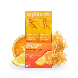 Copina Co.Organic Irish Sea Moss Refresher for Gut Health and Immune Support | 200mg | Citrus Blossom Flavor | On-The-Go | Variety Pack 8 ct Pouch
