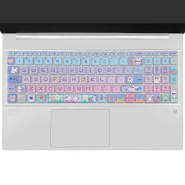 Sanfulin Silicone Keyboard Cover for 15.6 HP Pavilion & HP Laptop 15-eg 15t-eg 15-eh 15-er Series, HP Laptop 17 17-cn 17-cp 17z-cp Series, Cute Bunny