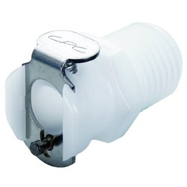 Colder PLC10004 Acetal Tube Fitting, Coupler, Straight Thru, In-Line, 1/4" Flow Coupler x 1/4" NPT Male