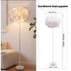 Kariosid Feather Floor Lamp,59in Simple Modern LED Standing Lamp,White Feather