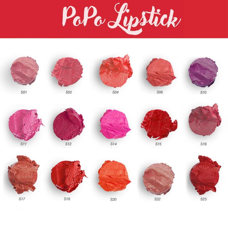 [Set] Popo Lipstick Witch's Pouch Lipstick, 2 Pieces (S02, Coral