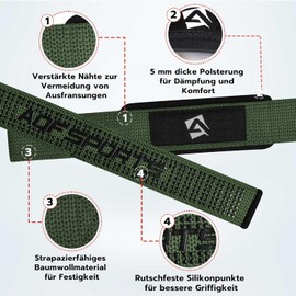 AQF Lifting Straps Strength Training (Gel Padded), Professional Lifting Straps for Bodybuilding and Weightlifting, Deadlift Straps, Gym Straps, Fitness Lifting Straps in Pair for Men and Women