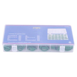 WAONIQ 270-Piece Compressor O Ring Set, 18 Sizes, for Car Air Conditioning, Compressor, O Ring Seal, Rubber Washer Seals (Green)