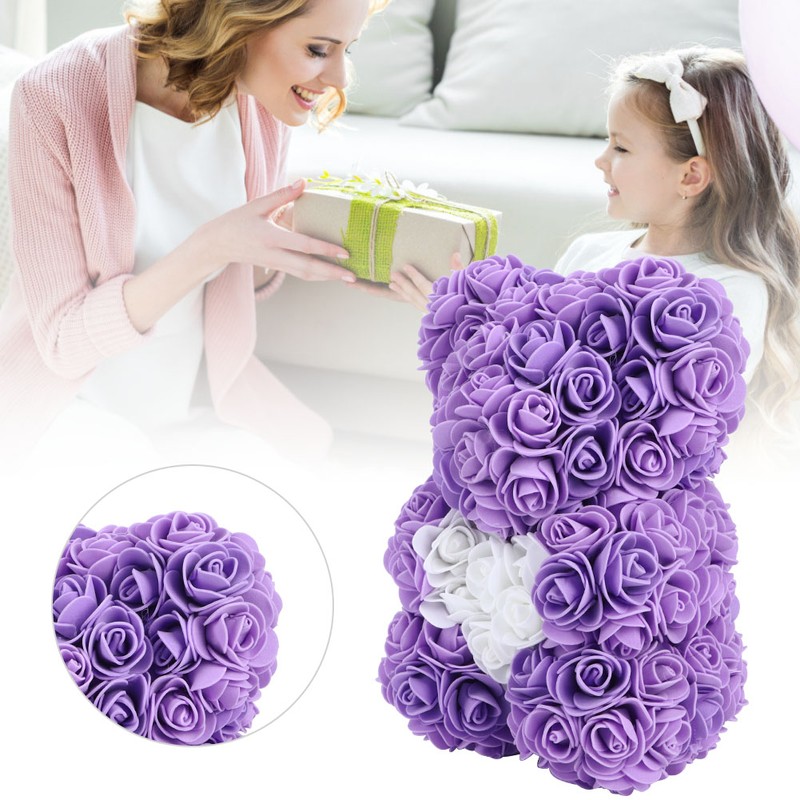Beautiful Unique Bear Shape Simulation Flower Artificial Rose Decor Gift