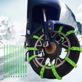 manatom Motorcycle Tire Chains, Snow Chains, Bike Tire Chains, Set of 10