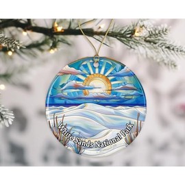 White Sands National Park Ornament, Stained Glass Look Ornament, National Parks Christmas Ornament, Keepsake Ornament, Travel Souvenirs, Christmas Ornament Ceramic Gift Printed on Both Sides