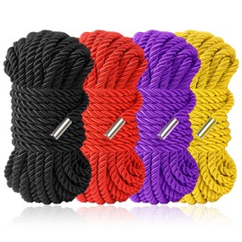 BAVIHOR Silk Rope, 32 Feet 8 mm Soft Ropes Durable Multipurpose Long Satin Braided Twisted Rope (4 Colour)