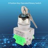 Key Operated Switch 3 Position Rotary Key Switch with 2