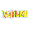 Deathwish Skateboard Sticker Graffiti Logo Yellow/Pink 6.5"x2.5"
