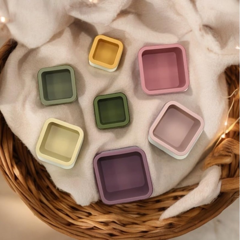 Kinderoo Silicone Stacking Nesting Cups, Square
