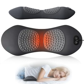 lewitools 3-in-1 Powered Lumbar Pillow with Airbag & Heat | Adjustable Height for Bed & Chair | Back Support & Massage Pillow for Relaxation (Black)