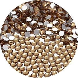 NCB 1500pcs Flatback Round Glass Nail Art Rhinestones Crystal for DIY Making Accessories Shoes, Clothes, Face Art, Bags, Manicure (Lt. Topaz, SS20 1500pcs)