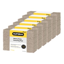 Natural Scouring Pad Non-Scratch Sisal Plant Based Scrubber Cleaning Scrub Pads, Eco-Friendly Reusable Kitchen Scrubbing Pad Pack of 18, by Superio