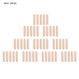 Kallax Dowels 6 Pack of 50 Cupboard Drawer Round Ribbed Wood Craft Dowel Pins Rods M6 x 50 (M6 x 30 (50 Pieces)