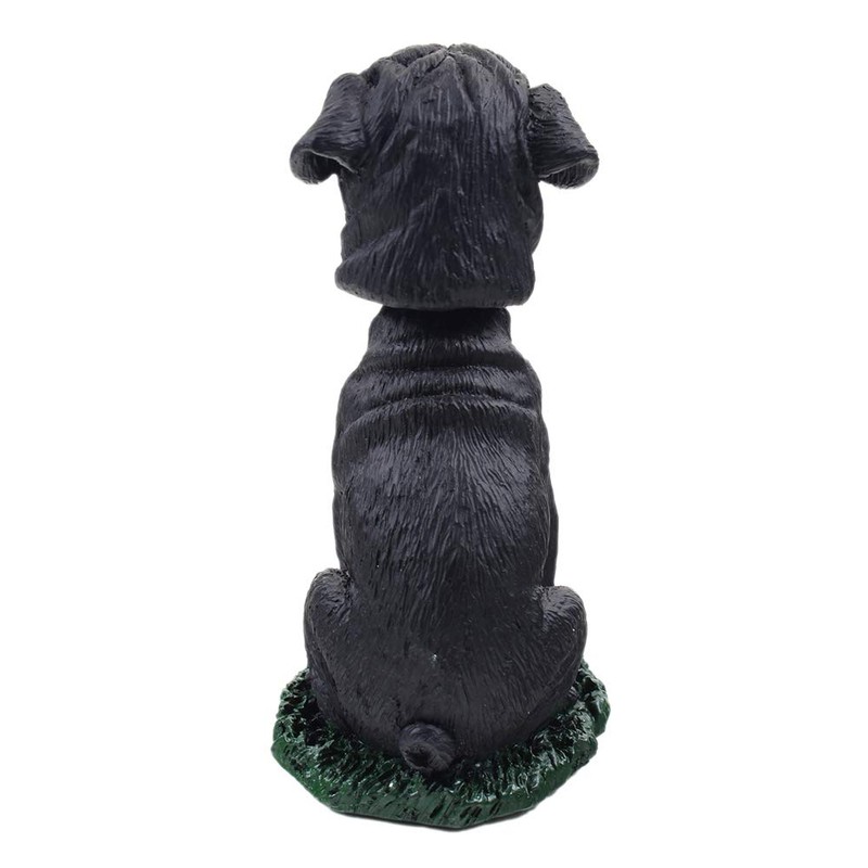 Animal Den Pug Black Dog Bobblehead Figure for Car Dash