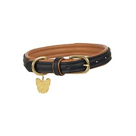 Digby and Fox Padded Leather Collar XXSmall Black                                                                                                     