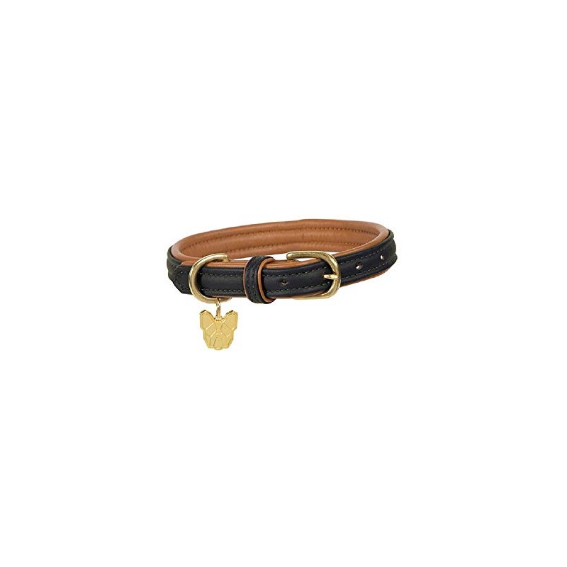 Digby and Fox Padded Leather Collar XXSmall Black