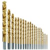 BOSCH BOSCH TI21A 21-Piece Assorted Set Titanium Nitride Coated Metal Drill Bits with Included Case with Three-Flat Shank for Applications in Heavy-Gauge Carbon Steels, Light Gauge Metal, Hardwood