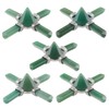 KYEYGWO Green Aventurine Energy Pyramid Gemstone with Four Direction Points,