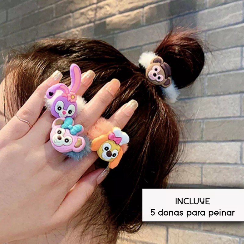 Tton Cepillo Para Cabello Set Donas Peinado Accesorio