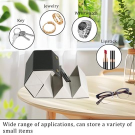 WUMUZAI Travel Sunglasses Organizer 4 Slot, Travel Glasses Case Multiple Pairs, PU Leather Sunglasses Holder Travel, Hanging Foldable Eyeglass Case, Portable Glasses Storage Box for Men Women, Brown