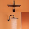 SEABEFORE 13" Gooseneck (S-Shape) Shower Arm Black Shower Head Extension