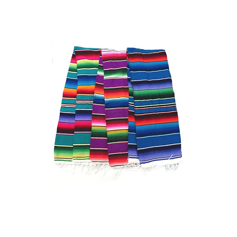 Leos Imports Mexican Serape Blanket (Medium 60"x24", Assorted)