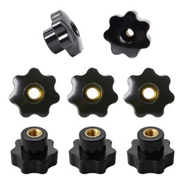Star Grip Nut M10, 8 Pieces M10 x 40 mm Star Screw, Internal Thread Clamping Knob, Star Shape Head Clamping Nut Black, for Machine Tools, Mechanical Devices, Furniture Decoration