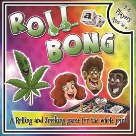 Roll-a-Bong Weed Board Game for Adults | Fun Game Night and Great Gift Idea | Fun Ganja Game | Includes Board, 8 Player Pawns, 2 Six-Sided Dice, Simple Rules