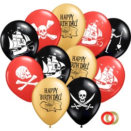 Pirate Party Favors - 36 Caribbean Pirates Latex Balloons - Pirate Party Supplies - Great for Pirate Themed Parties!