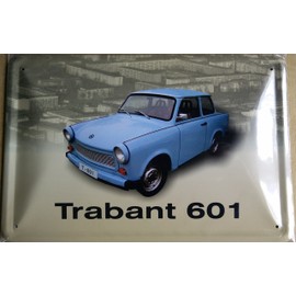 Unbekannt Trabant 601 Trabbi blau Blechschild Gewölbt 20x30cm S4700