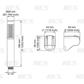 KES Handheld Shower Head with Extra Long Hose Shower Wand Holder Set Stainless Steel Hand Shower Matt Black, LP150-BK