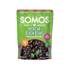 SOMOS Mexican Black Beans – Gluten Free, Non-GMO, Vegan & Microwavable Meals Ready to Eat - Delicious, Healthy & Convenient - Perfect for Tacos, Tostadas & More | 10 oz (Pack of 6)