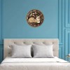 Natural Wood 25x25cm Circular Wall Clock, Scandinavian Style, Silent Non-Ticking