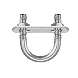 TOP-VIGOR 2 sets M6 Round U-Bolts, 22mm Inner Width 42mm Length 304 Stainless Steel Tie Down U-Bolts with Nut, Plate for Building Installations Mechanical Parts Connection Cehicles Ships