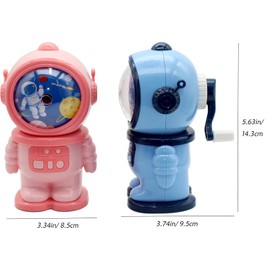 Anller Pencil Sharpener, Hand Crank Manual Sharpener, Auto Pen Feed Feature, Astronaut Shape Pencil Cutter for Classroom/Office/Home/Kids Gift, Blue