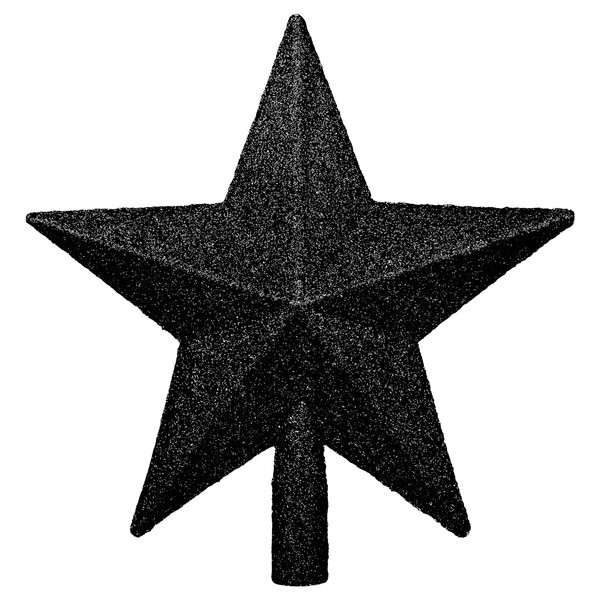 JOFONY 20CM Christmas Tree Topper, Black Christmas Tree Star Tree