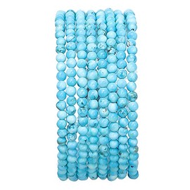 BEADIA Natural Blue Turquoise Stone Round Loose Semi Gemstone Beads for Jewelry Making 3-3.5mm 38cm/Strand