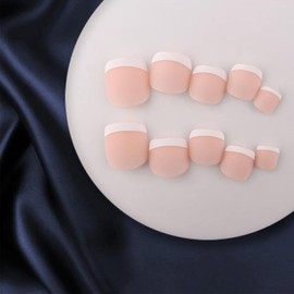 Bellelfin Nude Press on Toenails 120pcs Short Square Fake Toenails Full Cover Matte Acrylic False Toe Nails Tips with 5 Sheets Adhesive Glue Tabs for Women and Girls Foot Decor