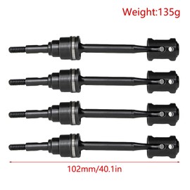 Steel Front Rear Drive Shaft CVD for 1/16 Mini Maxx Monster Truck 107154-1 RC Cars Upgrade Parts,Replace of # 10750 10750X (Black)