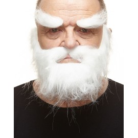 Mustaches Self Adhesive, Novelty, Realistic, Traper Fake Beard Fake Mustache and Fake Eyebrows, White Color